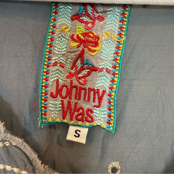 Johnny Was Charcoal Embroidered Blouse - Picture 2 of 7